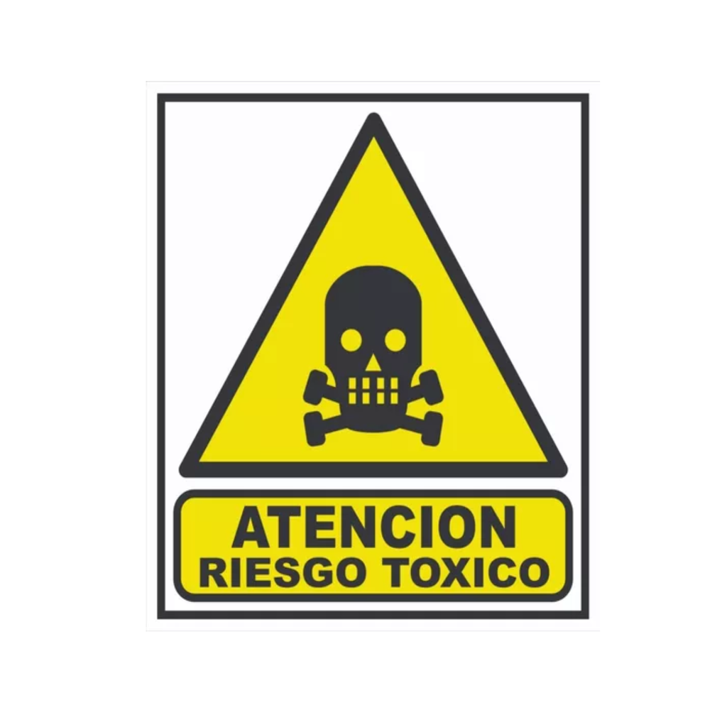 CARTEL 40*45 "ATENCION RIESGO TOXICO"