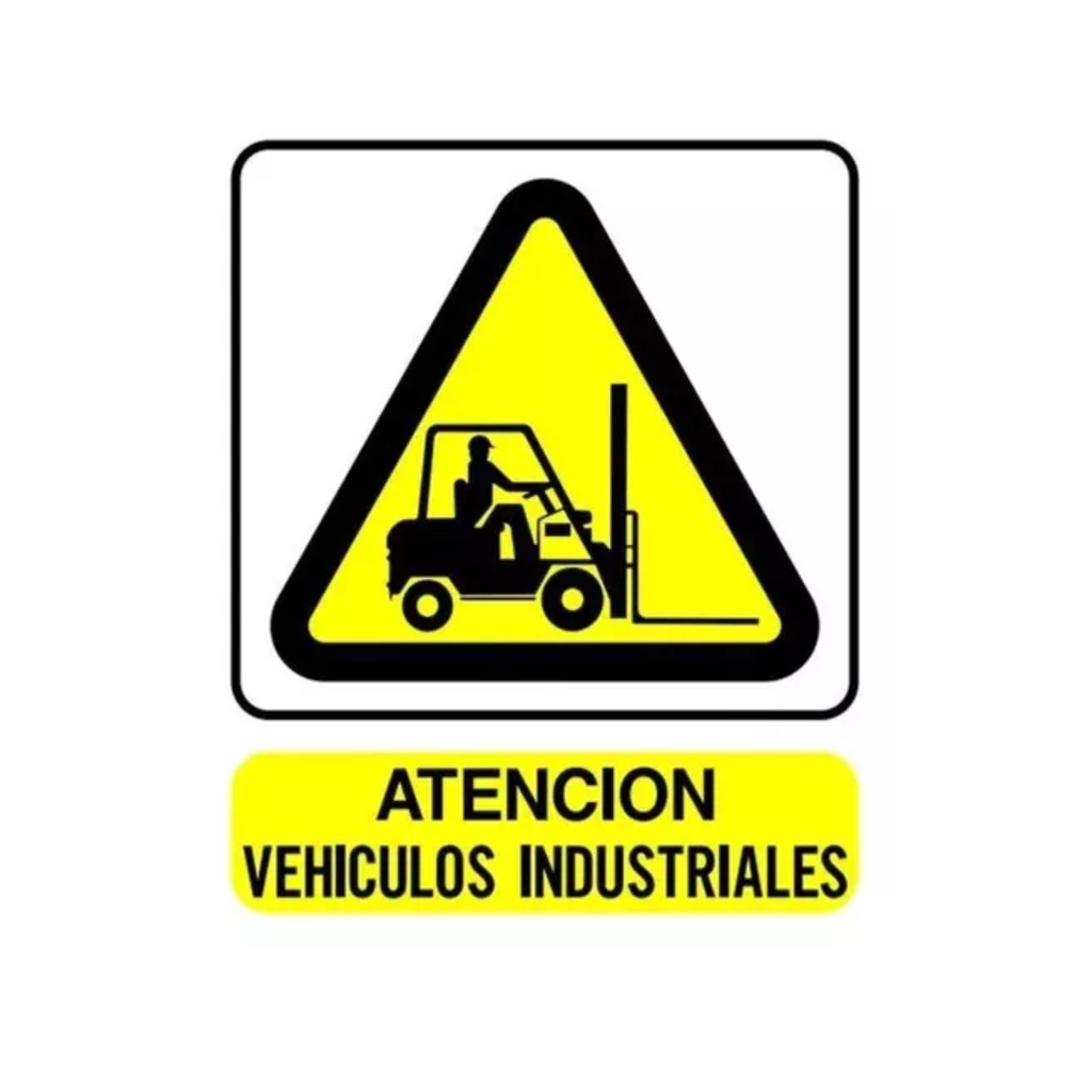 [2204071105097120] CARTEL 40*45 "ATENCION VEHICULOS INDUSTRIALES"