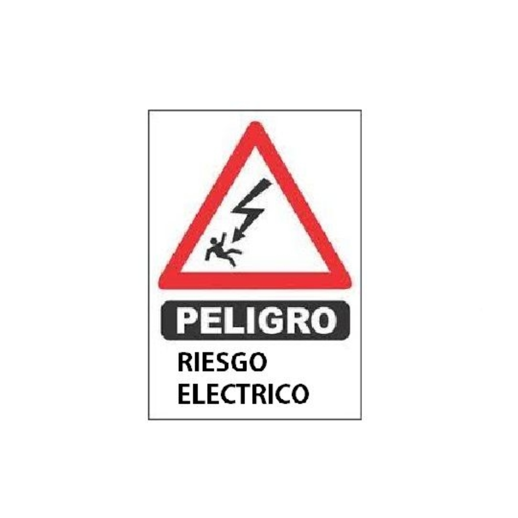 [2206241727146721] Cartel De Plastico Corrugado 50 X 70Cm - Riesgo Electrico