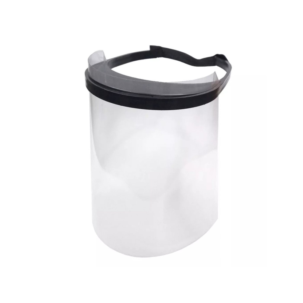 PROTECTOR FACIAL TRANSPARENTE - NEGRO CON ELASTICO