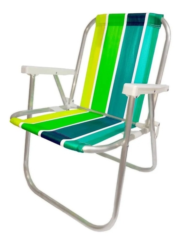 Silla De Playa Plegable Reposera Playera Alum 4 posiciones Azul