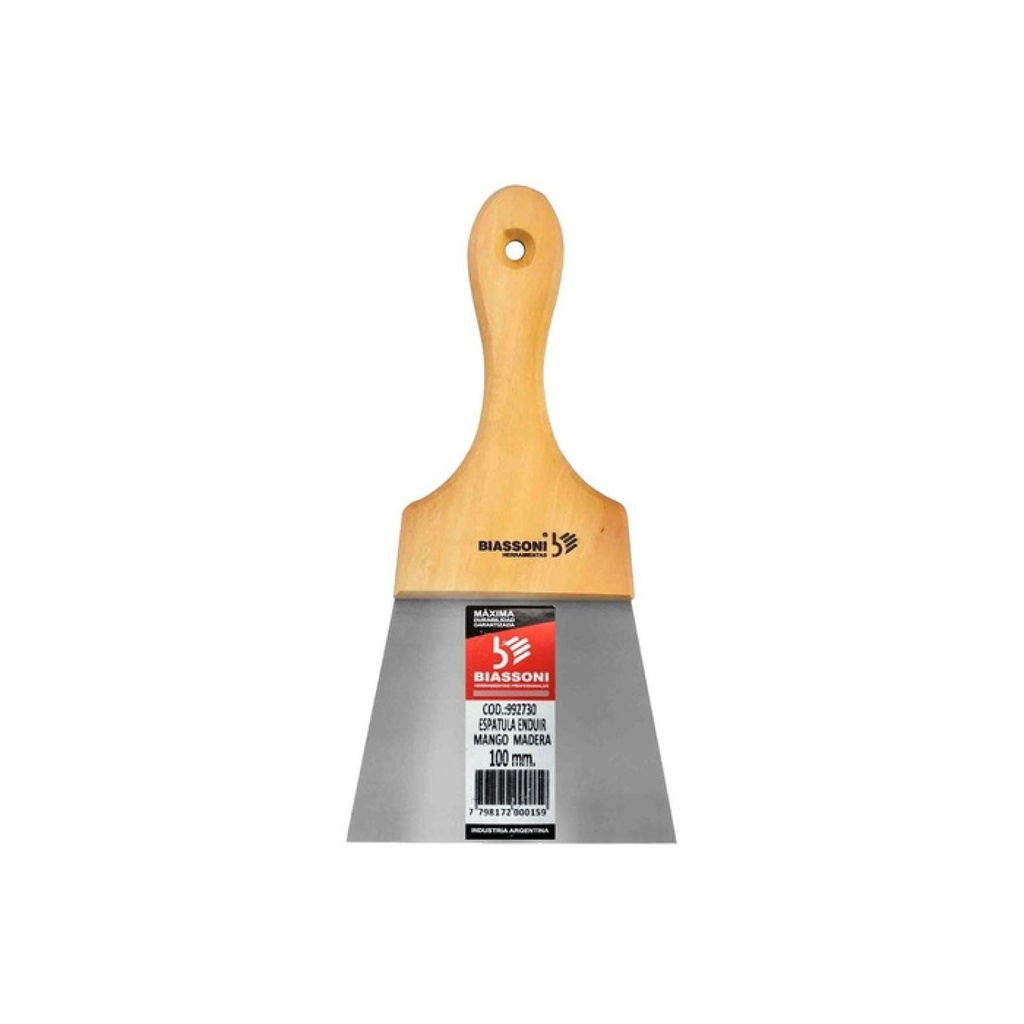 [2203301642236376] ESPATULA ENDUIR LAMINADA MADERA BIASSONI 100 MM - 992730