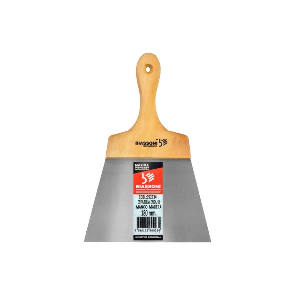 ESPATULA ENDUIR LAMINADA MADERA BIASSONI 180MM - 992734