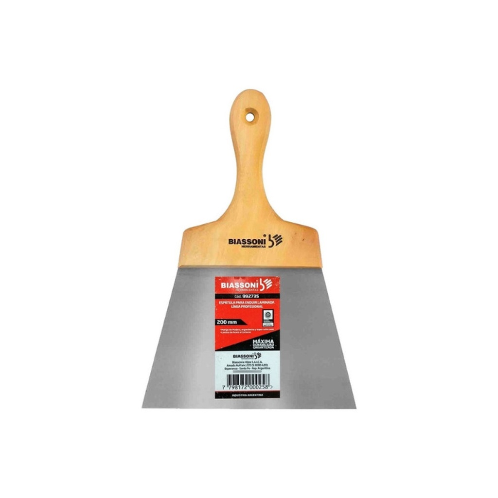 ESPATULA ENDUIR LAMINADA MADERA BIASSONI 200MM - 992735