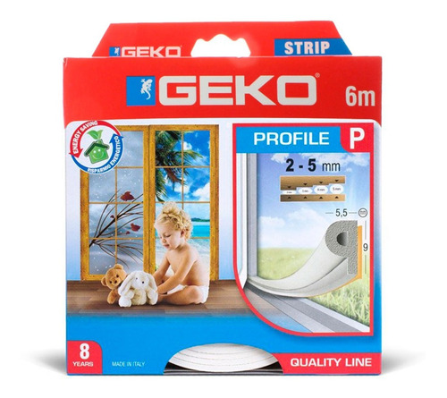 BURLETE GEKO TIPO P X 6 MTS BLANCO DESP. (ML)