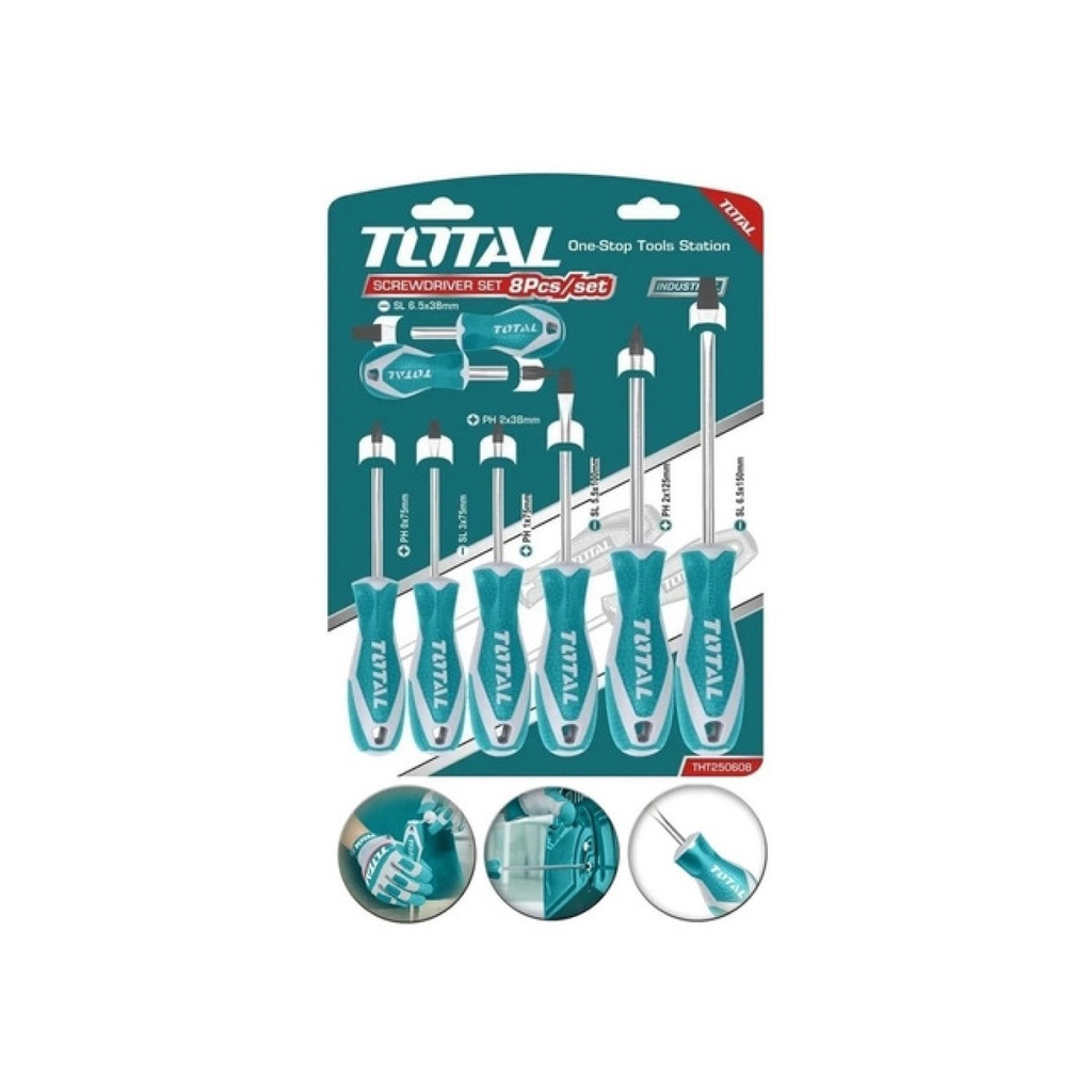SET 8 DESTORNILLADORES TOTAL 4 PLANOS/4PH THT250608