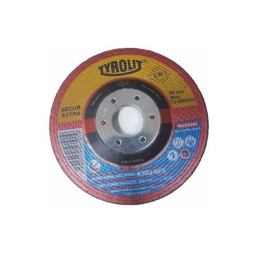 DISCO DE DESBASTE TYROLIT 115*7.00 SECUR - 4850Sl