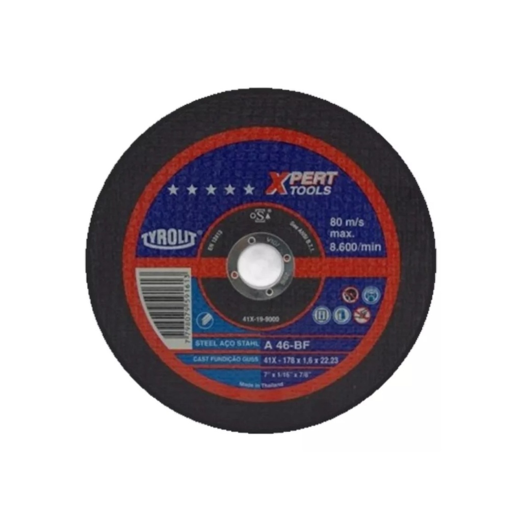 DISCO DE CORTE TYROLIT 178 X 1.6 MM XPERT/STANDARD - 41X-19-9000/TYSTD-18016