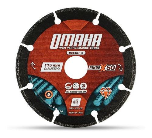 DISCO SEGMENTADO OMAHA BORDE DIAMANT. 115 MM 471.DCX-115