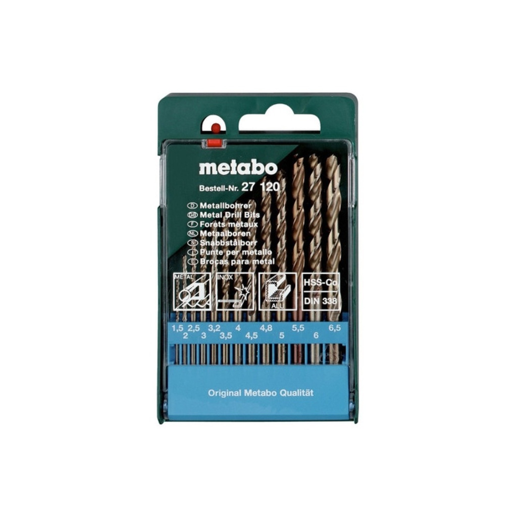 SET DE MECHAS METABO ESTUCHE PLAST HSS-CO 13 PIEZAS 6271200