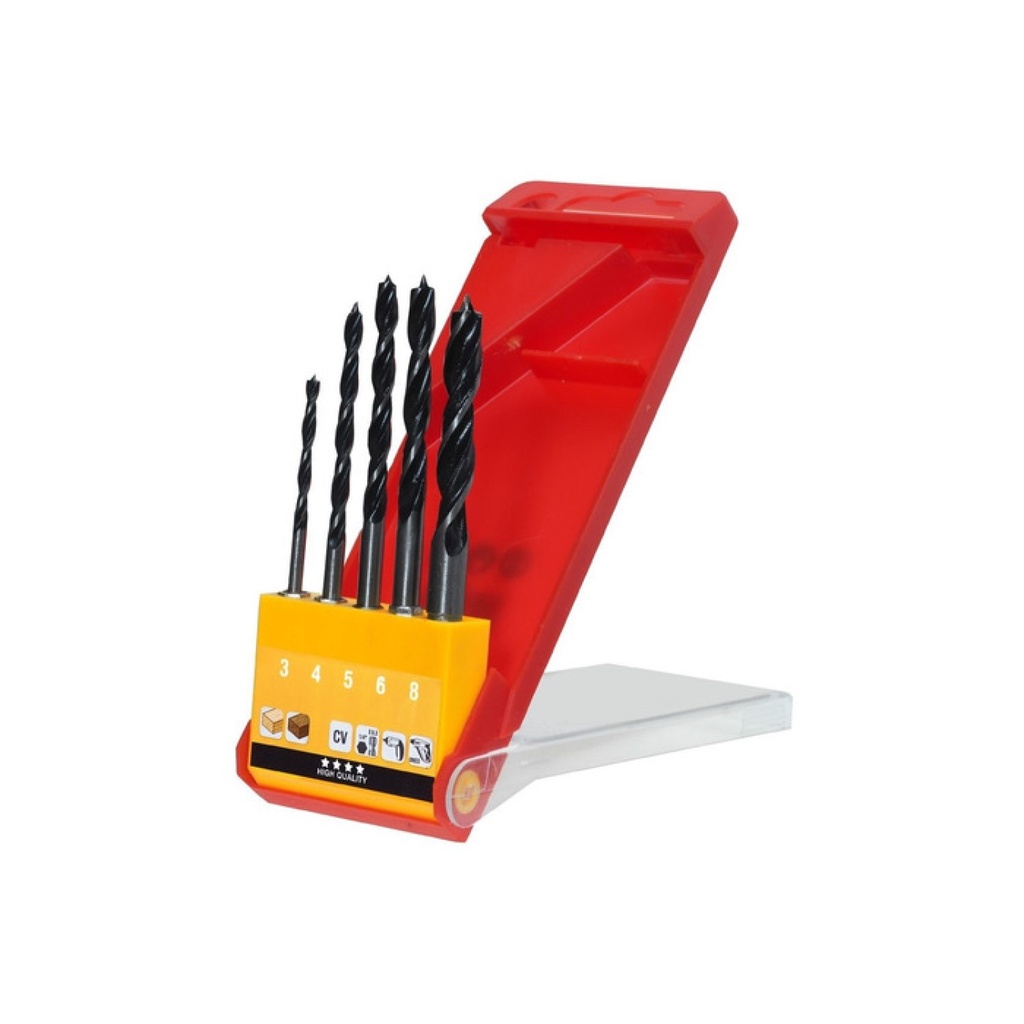 SET DE MECHAS KWB CON FRESADOR P/MADERA 5 PIEZAS ENCAS. HEXA 49513900