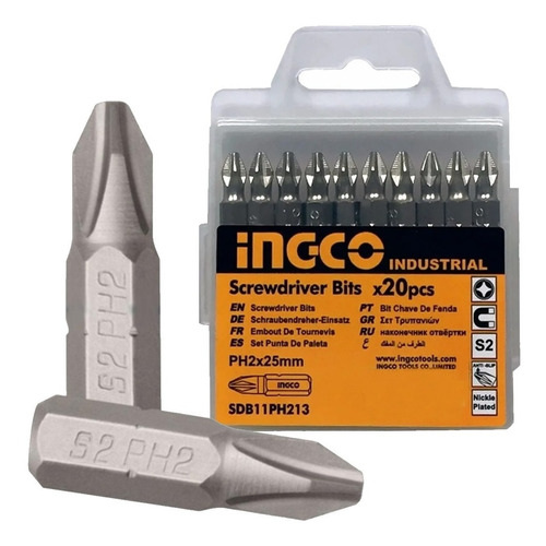 SET PUNTAS INGCO S2 PH2 X 25 MM 20 UNID. SDB11PH213