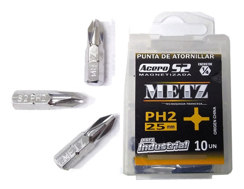 Set Puntas Metz  Atornillar Ph2 X 25 Mm cajax10u