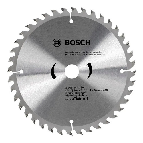 [2203301739365855] HOJA DE SIERRA CIRCULAR BOSCH ECO 7 1/4 40 D - 2608644330