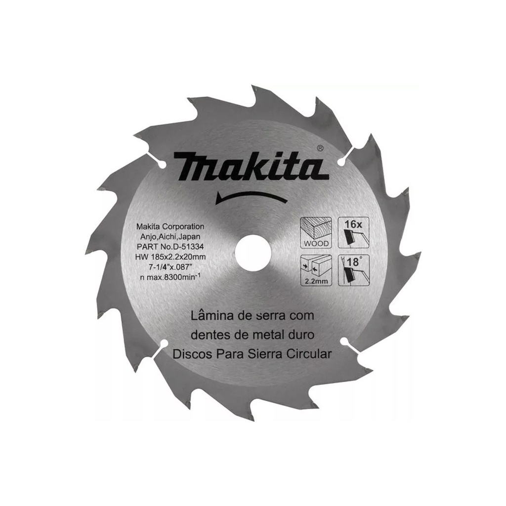 HOJA DE SIERRA 185 MM 16D MAKITA - D-51334