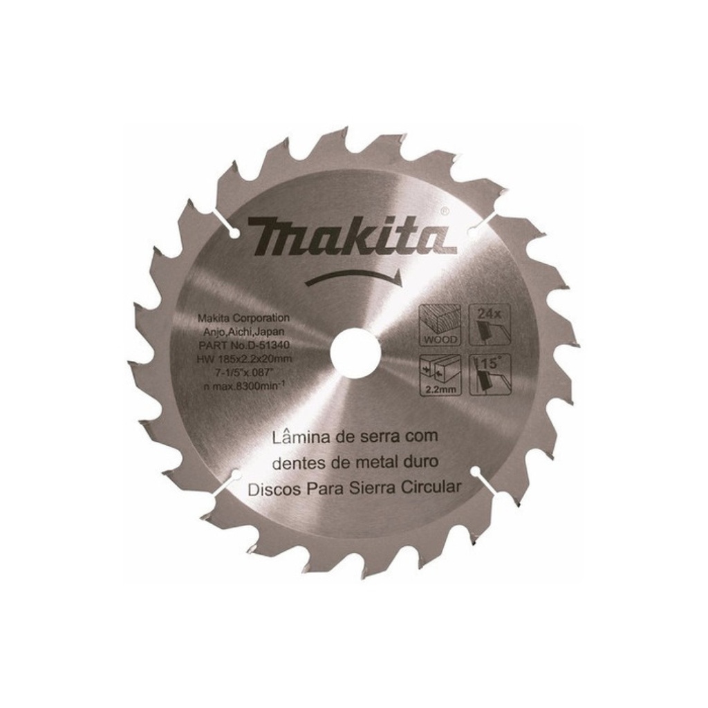 HOJA DE SIERRA 185 MM 24D MAKITA - D-51340