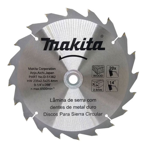 Hoja De Sierra 235Mm 20D Makita - D-51362 (ML)