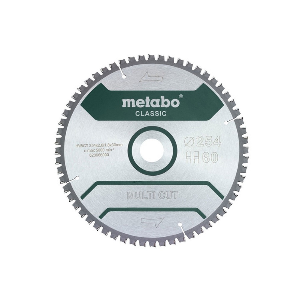 HOJA DE SIERRA MULTI CUT CLASSIC METABO 254MM 60D FT/TZ