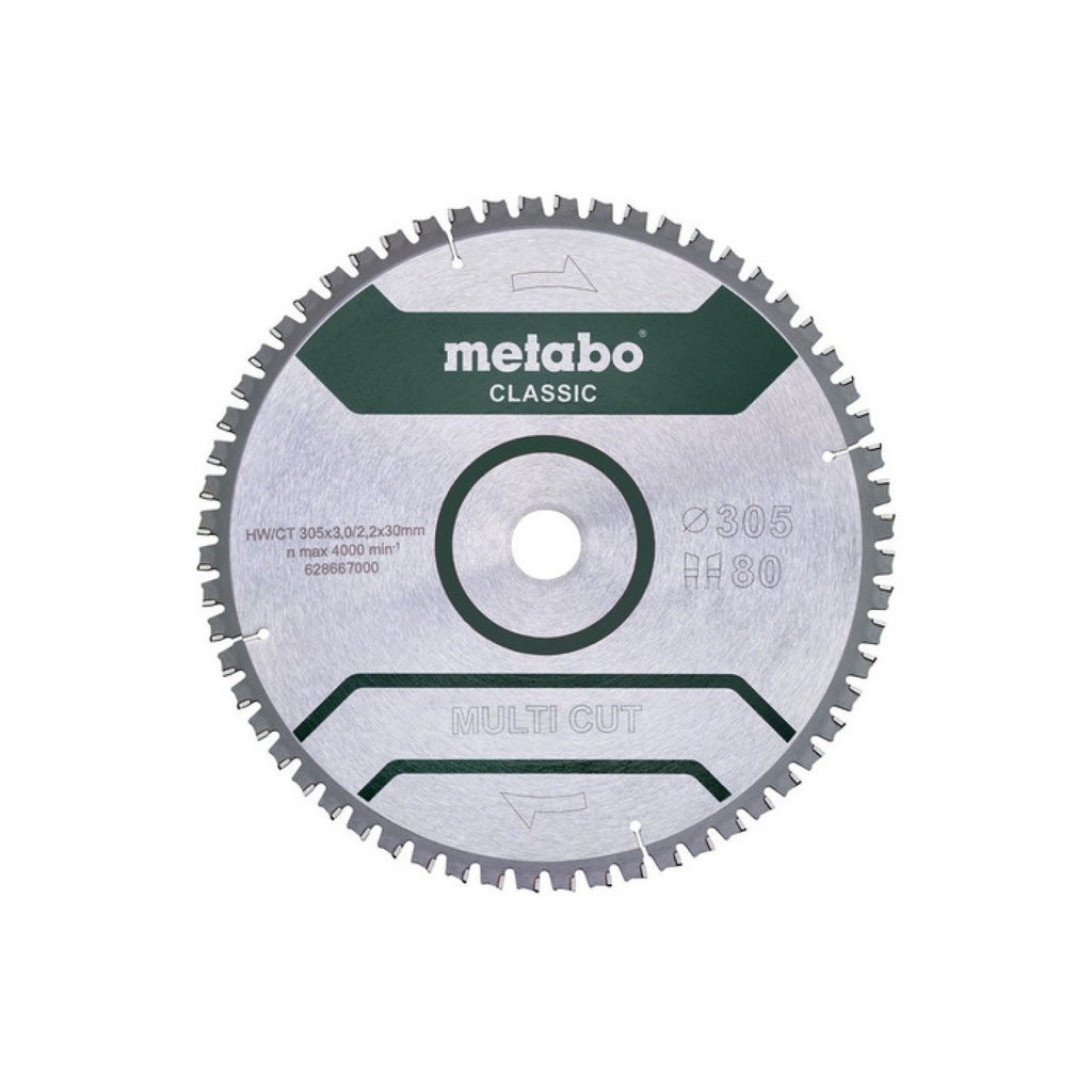 HOJA DE SIERRA MULTI CUT CLASSIC METABO 305MM 80D FT/TZ