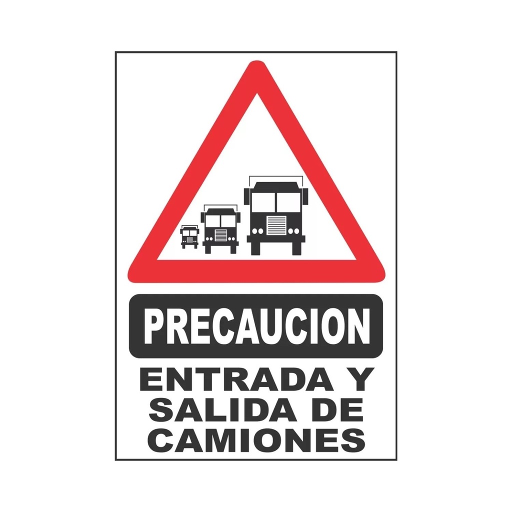 CARTEL DE PLASTICO CORRUGADO 50 X 70 CM - ENTRADA Y SALIDA CAMION 14