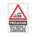 CARTEL DE PLASTICO CORRUGADO 50 X 70 CM - ENTRADA Y SALIDA CAMION 14