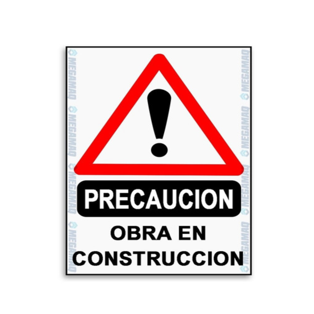 [2204071114312145] Cartel De Plastico Corrugado 50 X 70Cm "Obra En Construccion"