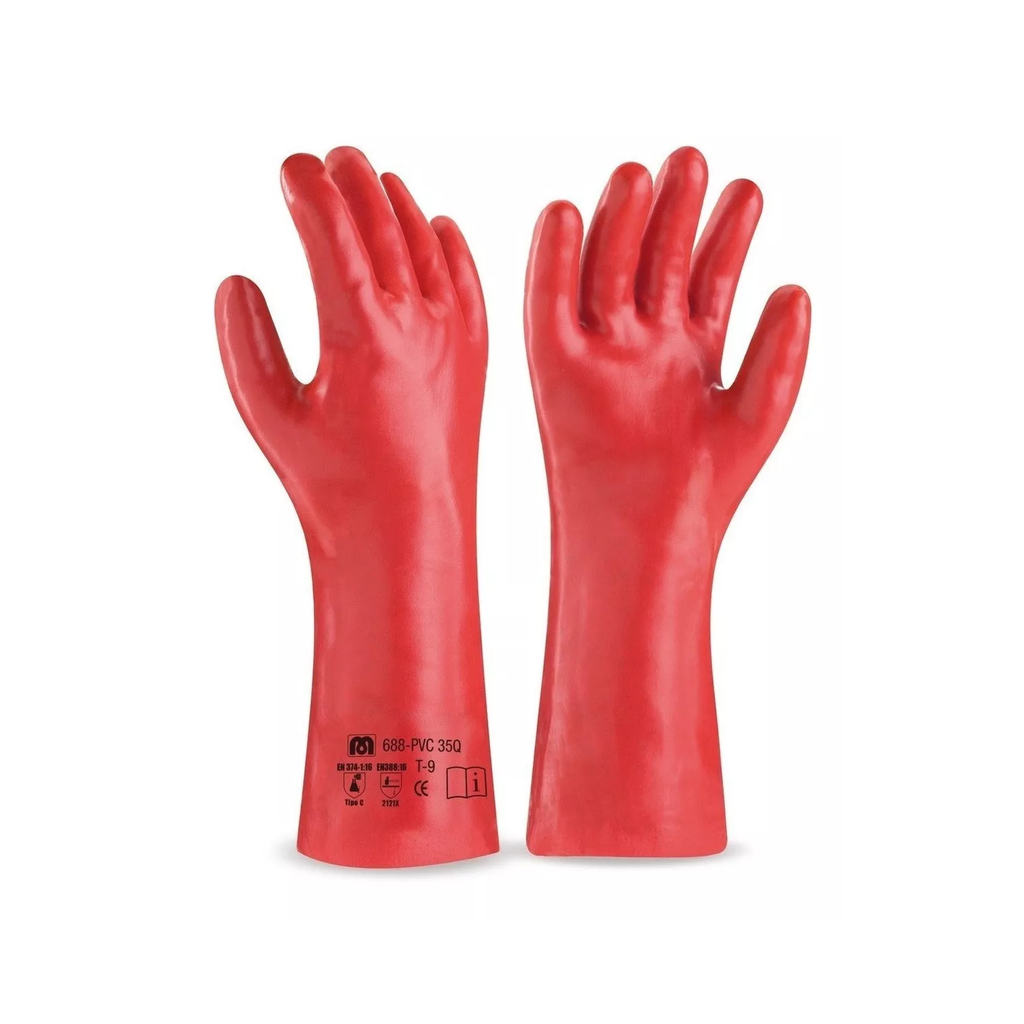 GUANTE PVC 35Cm ROJO DELTAPLUS - 733510 PVC7335