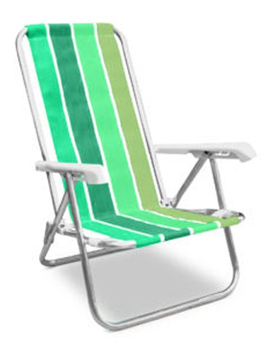 Silla De Playa Plegable Reposera Playera Alum 4 posiciones Verde (ML)