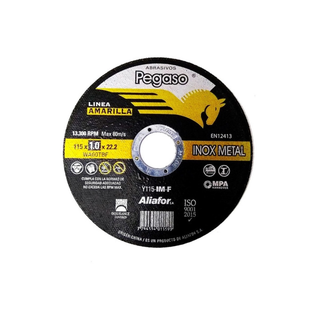 DISCO PEGASO CORTE 115 X 1.0 X 22.2 - Y115-IM-F-25