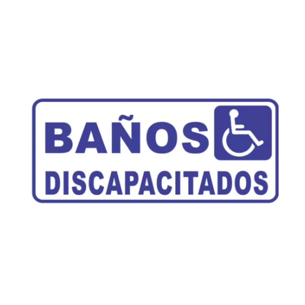 CARTEL DE SEÑALIZACION 30*14 "BAÑOS DISCAPACITADOS"