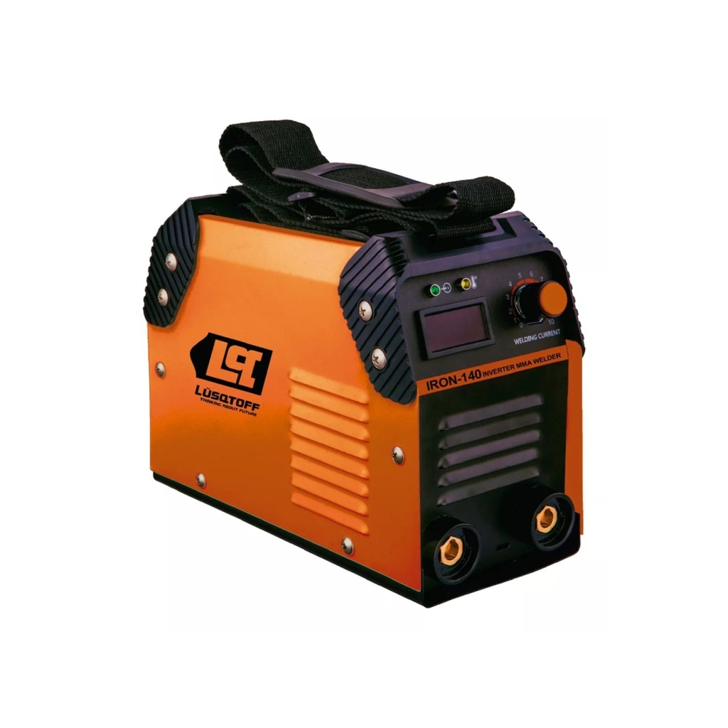SOLDADORA INVERTER LUSQTOFF IRON-140 NARANJA Y NEGRA + MASCARA ST-1I