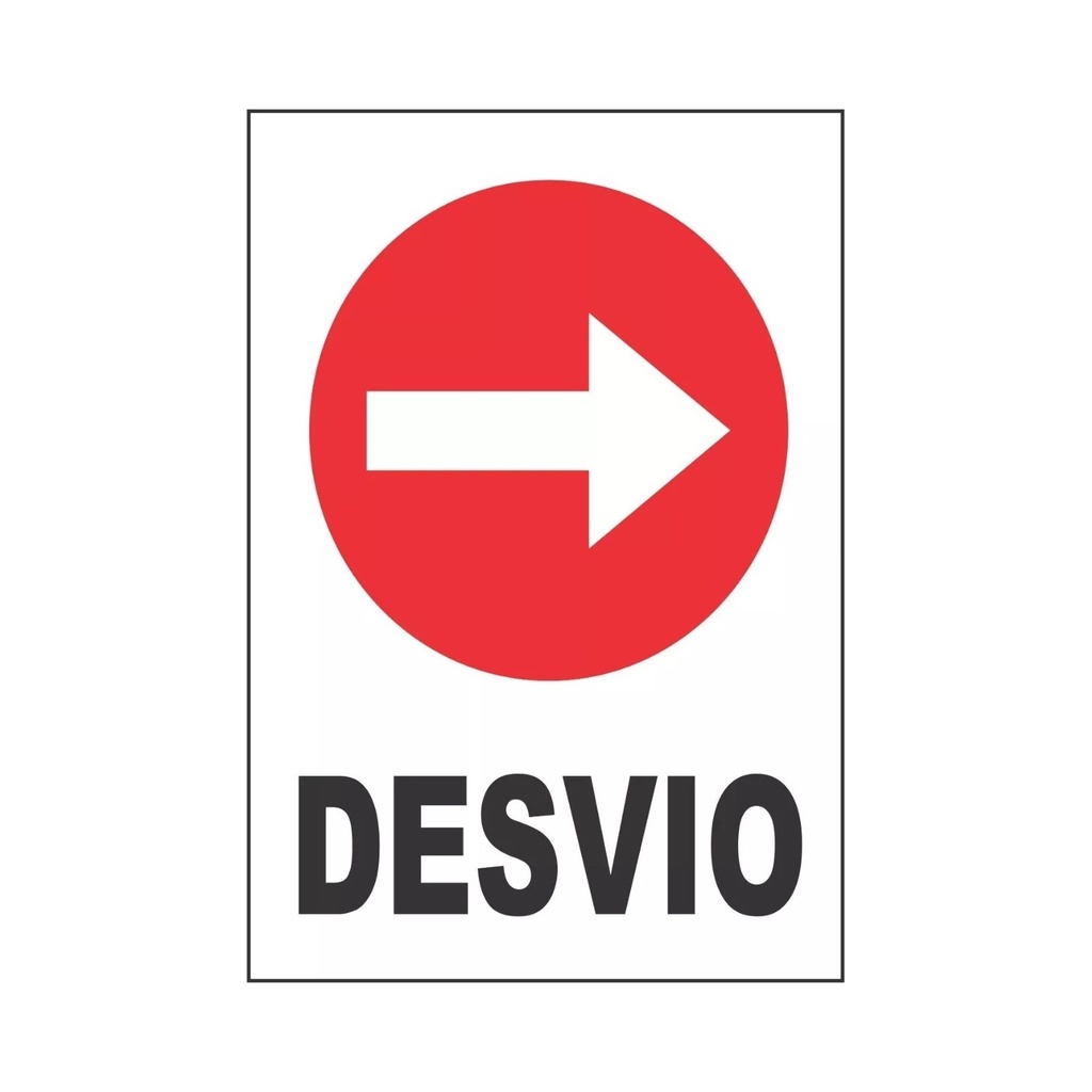 CARTEL DE PLASTICO CORRUGADO 50 X 70 CM - DESVIO DERECHA 1405