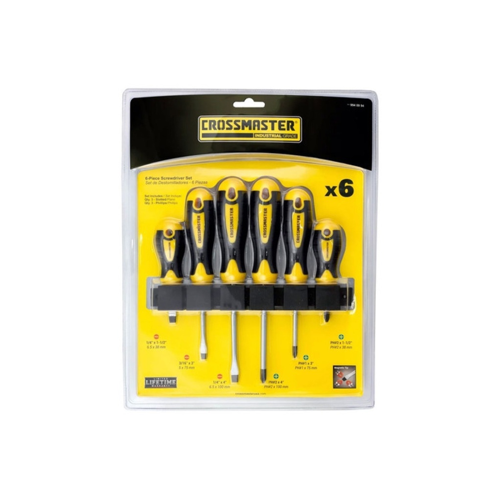 JUEGO DESTORNILLADORES CROSSMASTER 6 PIEZAS - 9940994