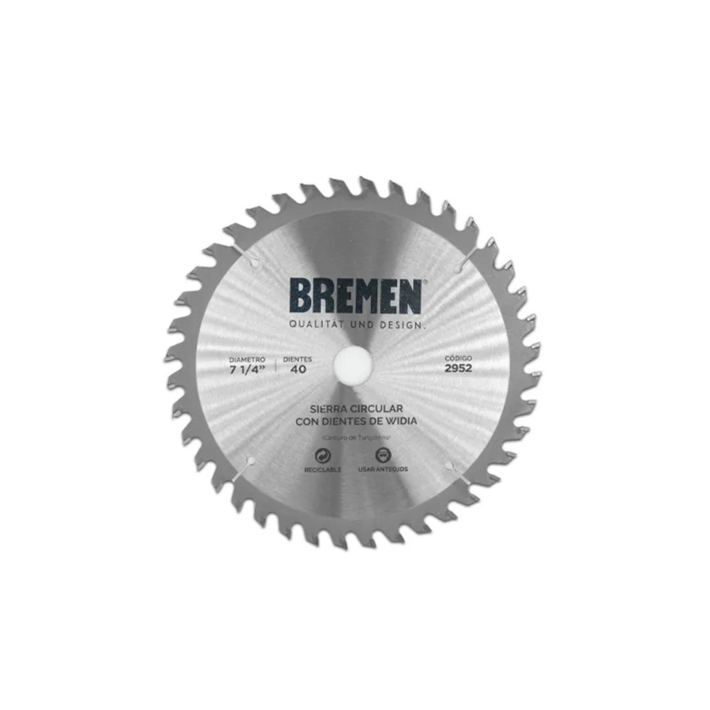 HOJA DE SIERRA CIRCULAR BREMEN 7 ¼"- 40 DTES WIDIA BR2952