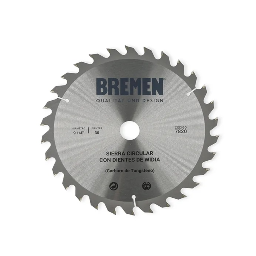 HOJA DE SIERRA CIRCULAR BREMEN 9 ¼"- 30 DTES WIDIA - BR7820