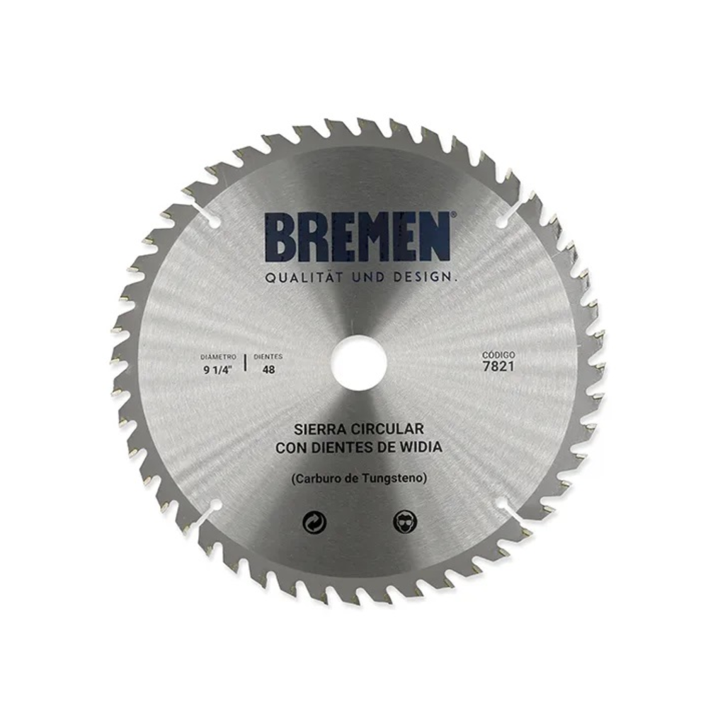 HOJA DE SIERRA CIRCULAR BREMEN 9 ¼" 48 DTES. WIDIA - BR7821