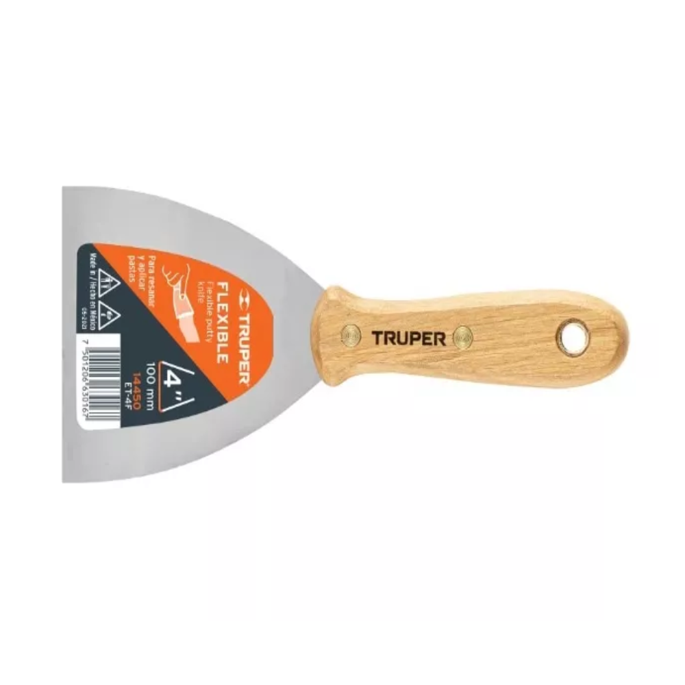 ESPATULA FLEXIBLE TRUPER MANGO MADERA 10 CM (4") - 14450