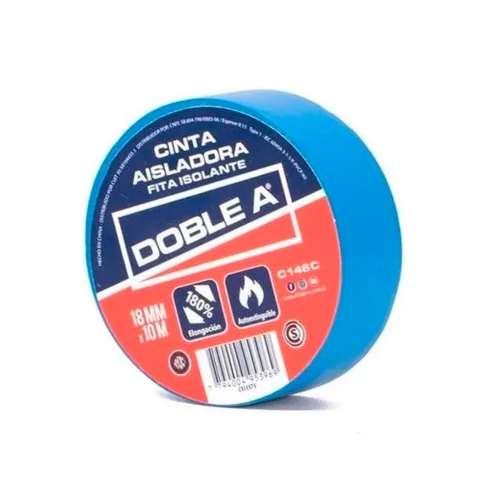 CINTA AISLADORA DOBLE A 18X10 AZUL