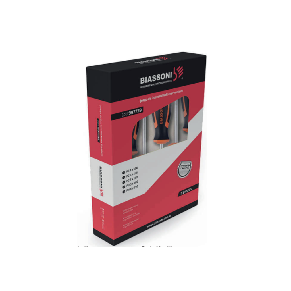 SET DE DESTORNILLADORES BIASSONI PREMIUM - PC Y PH - 997741