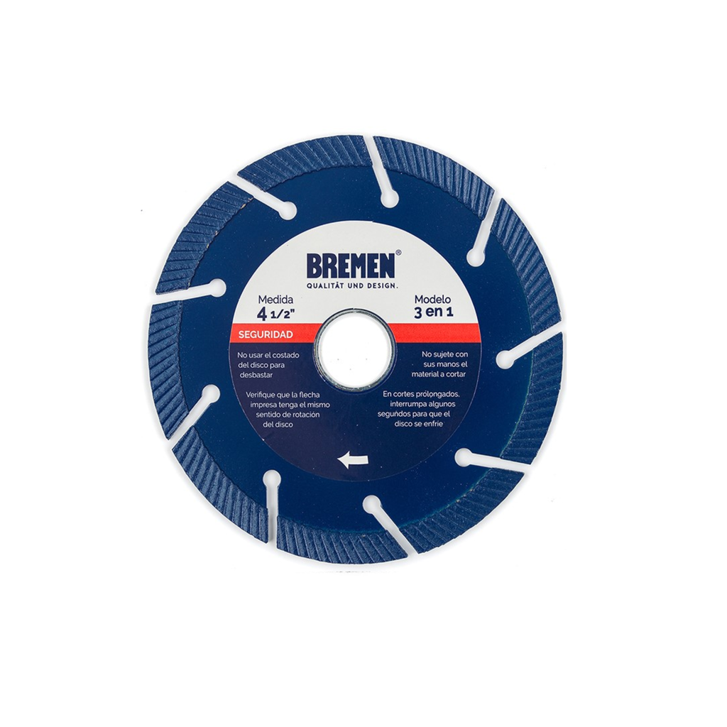 DISCO DIAMANTADO 4.5" 3 EN 1 BREMEN - BR6062