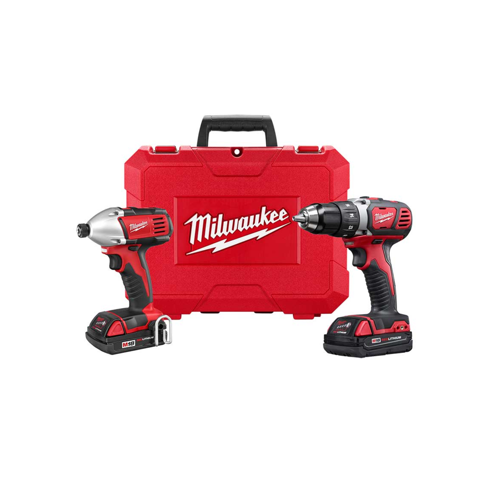 JGO TALADRO ATORNILLADOR Y TALADRO DE IMPACTO MILWAUKEE 18V CON CARGADOR Y 2 BATERIAS - 2691-259A