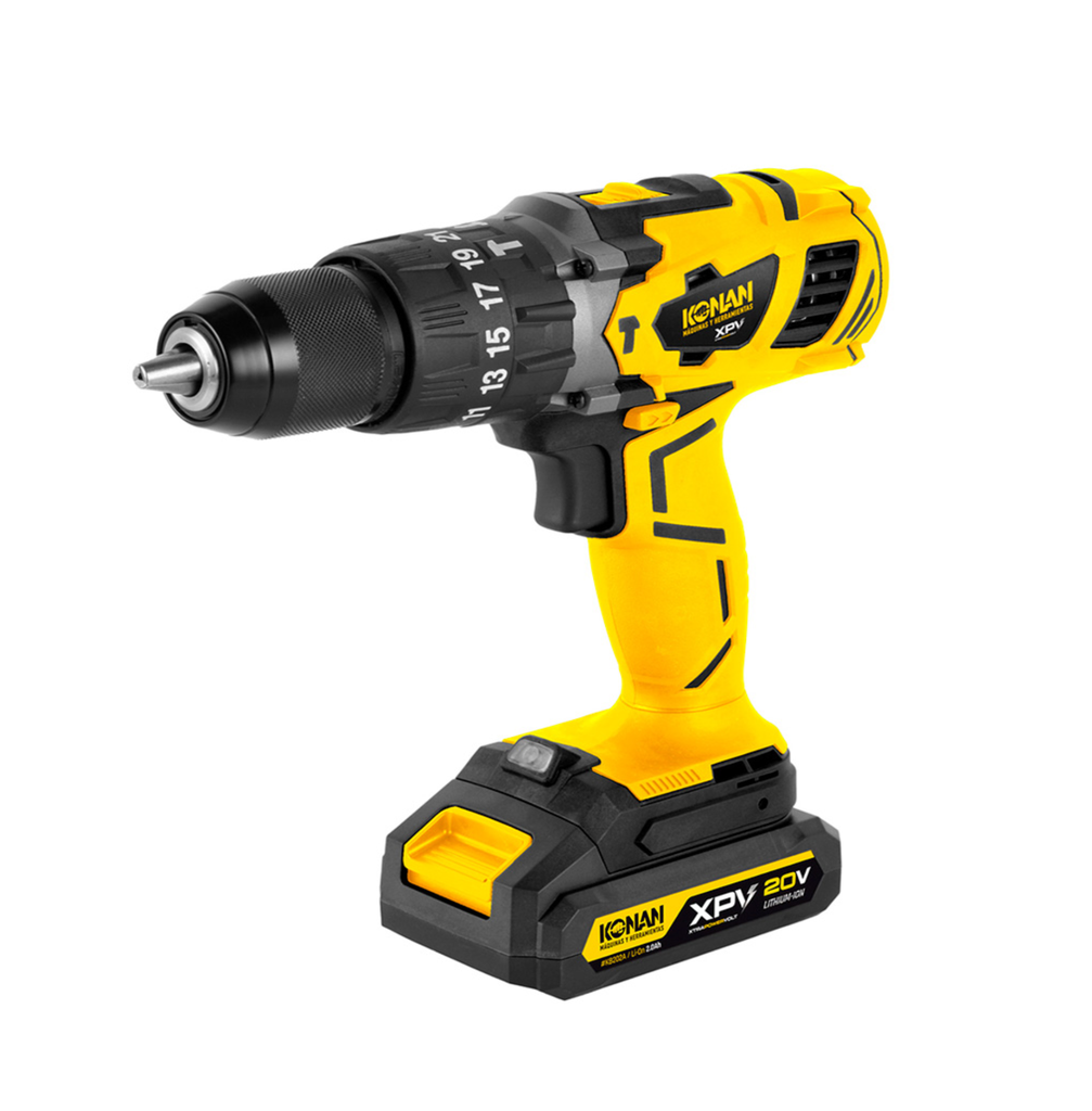 TALADRO PERCUTOR KONAN 20V C/2 BATERIAS Y CARGADOR  -  #KM1320VT