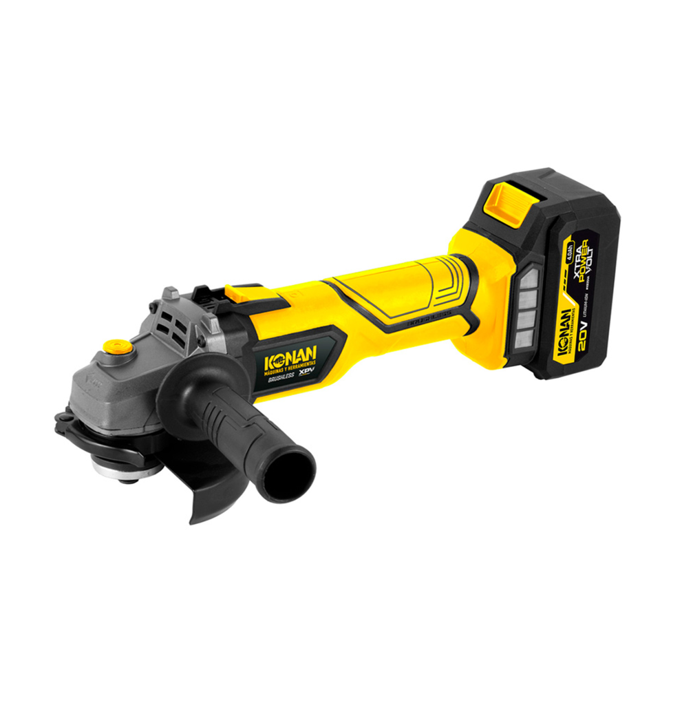 AMOLADORA A BATERIA 4 1/2  KONAN 20V S/CARBONES C/BATERIA Y CARGADOR - #KA0820BV