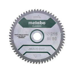 [2204071114513360] HOJA DE SIERRA MULTI CUT CLASSIC METABO 216Mm 60 Fz/Tz - 6286550