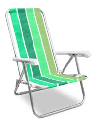 [2203282355242667] Silla De Playa Plegable Reposera Playera Alum 4 posiciones Verde (ML)
