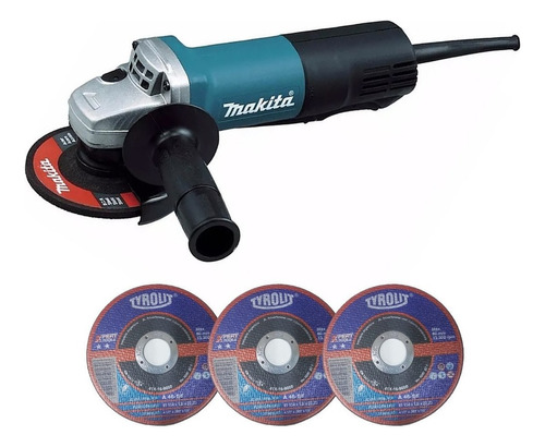 Amoladora Angular Makita 9557 Hpg 115mm 840w Paleta + Discos