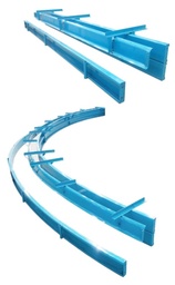 [70007312] MOLDE CORDON CURVO CUNETA DESARMABLE SORRENTO R.4MTS CARAVISTA DE 0,15MTS Y RESPALDO DE 0,30MTS CHAPA 1/8